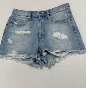 Altar'd State Distressed Denim‎ Jean Shorts Frayed Hem Light Wash Women's